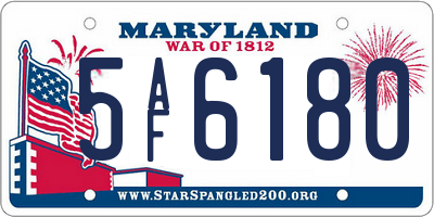 MD license plate 5AF6180