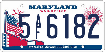 MD license plate 5AF6182