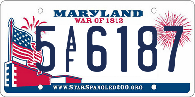 MD license plate 5AF6187