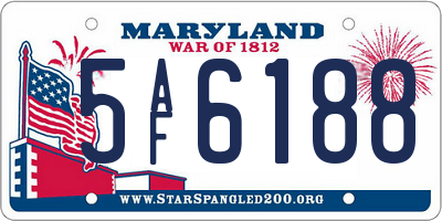 MD license plate 5AF6188