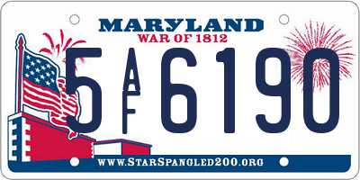 MD license plate 5AF6190
