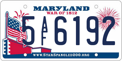 MD license plate 5AF6192