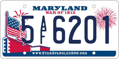 MD license plate 5AF6201
