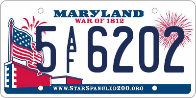 MD license plate 5AF6202