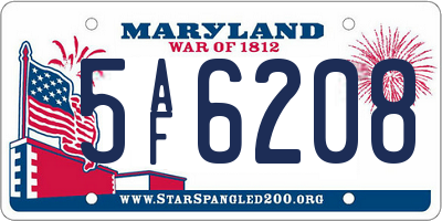 MD license plate 5AF6208