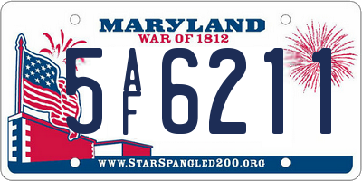 MD license plate 5AF6211