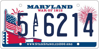 MD license plate 5AF6214