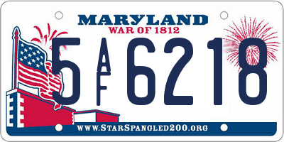 MD license plate 5AF6218