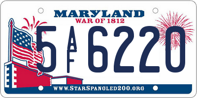 MD license plate 5AF6220