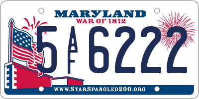 MD license plate 5AF6222