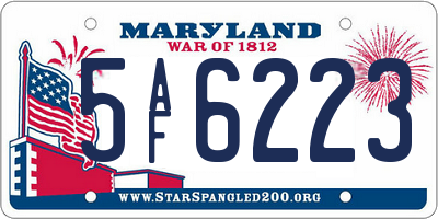 MD license plate 5AF6223