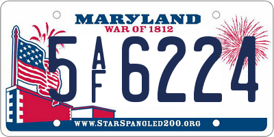 MD license plate 5AF6224
