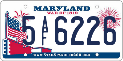 MD license plate 5AF6226