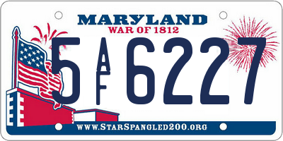 MD license plate 5AF6227