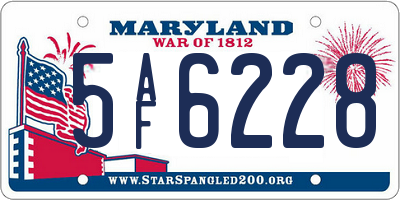 MD license plate 5AF6228