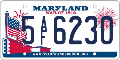 MD license plate 5AF6230