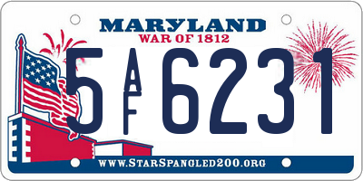 MD license plate 5AF6231