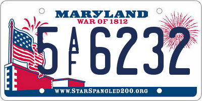 MD license plate 5AF6232