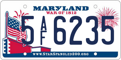 MD license plate 5AF6235