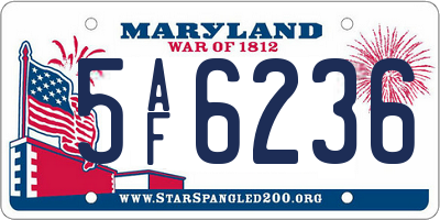 MD license plate 5AF6236