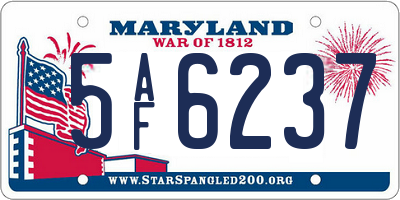 MD license plate 5AF6237