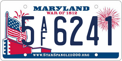MD license plate 5AF6241