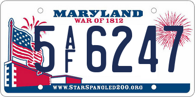 MD license plate 5AF6247