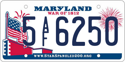 MD license plate 5AF6250