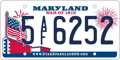 MD license plate 5AF6252