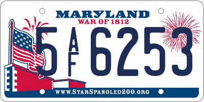 MD license plate 5AF6253