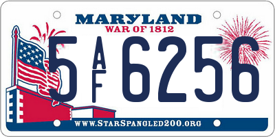 MD license plate 5AF6256