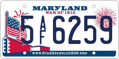 MD license plate 5AF6259