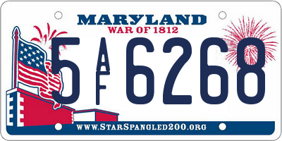 MD license plate 5AF6268