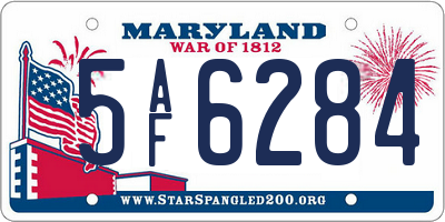 MD license plate 5AF6284