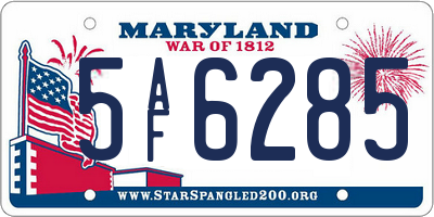 MD license plate 5AF6285
