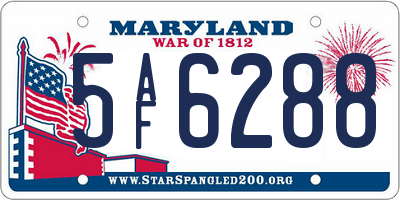 MD license plate 5AF6288