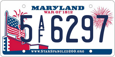 MD license plate 5AF6297