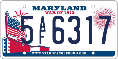 MD license plate 5AF6317