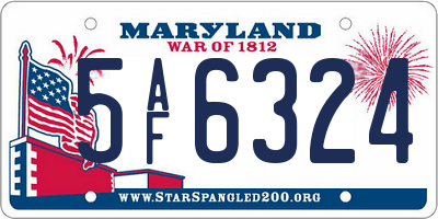 MD license plate 5AF6324