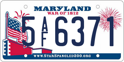 MD license plate 5AF6371