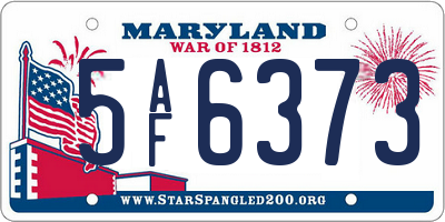 MD license plate 5AF6373