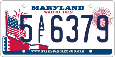 MD license plate 5AF6379
