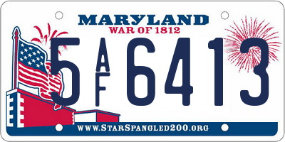 MD license plate 5AF6413