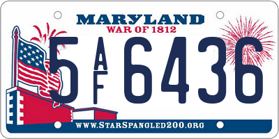 MD license plate 5AF6436