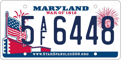 MD license plate 5AF6448