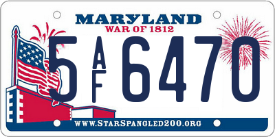 MD license plate 5AF6470