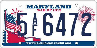 MD license plate 5AF6472