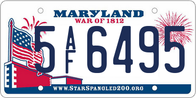 MD license plate 5AF6495