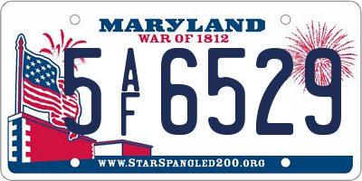 MD license plate 5AF6529