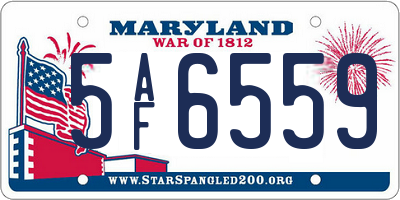 MD license plate 5AF6559